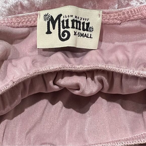 Show Me Your Mumu Aurora Pink Velvet Empire Waist Maxi Dress Women’s XS - Picture 4 of 5